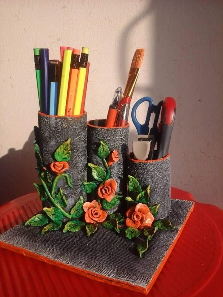 How to make organiser from clay art - Simple Craft Ideas