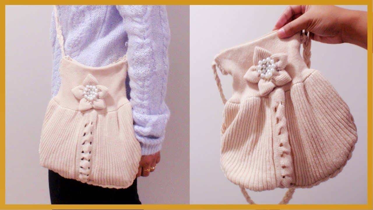 How to make crossbody purse from old sweater